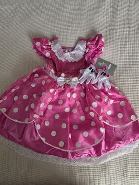 Disney Pink Polka Dot Girls' Costume Dress with White Gloves